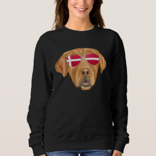Danish Flag Golden Retriever Dog Denmark Pocket Sweatshirt