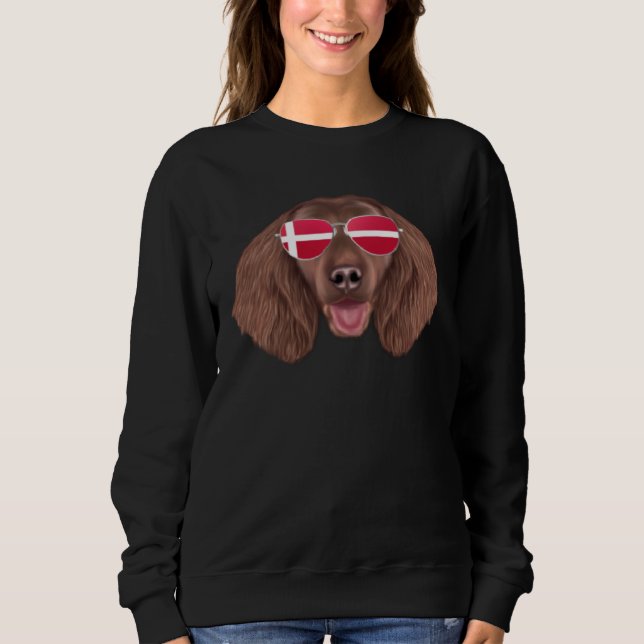 Danish Flag Great Pyrenee Dog Denmark Pocket Sweatshirt (Front)