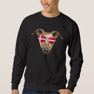 Danish Flag Greyhound Dog Denmark Pocket Sweatshirt