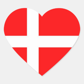 DANISH FLAG HEART STICKER