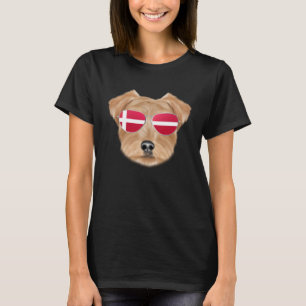 Danish Flag Norfolk Terrier Dog Denmark Pocket T-Shirt
