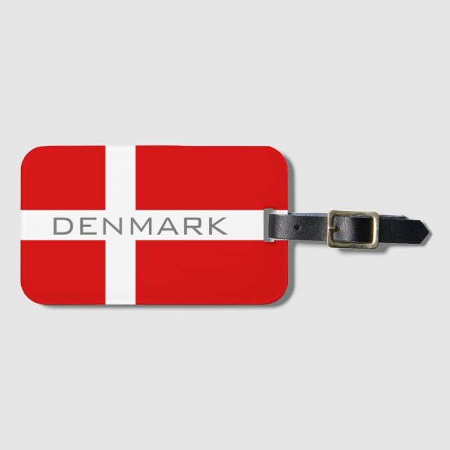 Danish flag of Denmark custom travel luggage Tag (Front Horizontal)