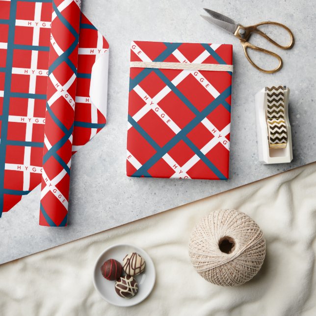 Danish flag of Denmark scandinavian Christmas Wrapping Paper (Crafts)