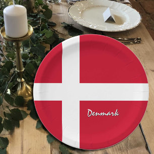 Danish Flag plates, party, sports, Denmark Paper Plate