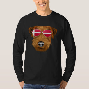 Danish Flag Welsh Terrier Dog Denmark Pocket T-Shirt