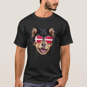 Danish Flag Whippet Dog Denmark Pocket T-Shirt