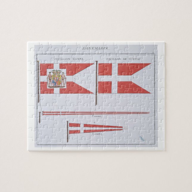 Danish Flags, from a French book of Flags, c.1819 Jigsaw Puzzle (Horizontal)