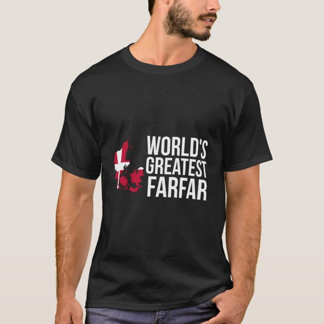 Danish Grandfather Farfar Denmark Flag T-Shirt (Front)