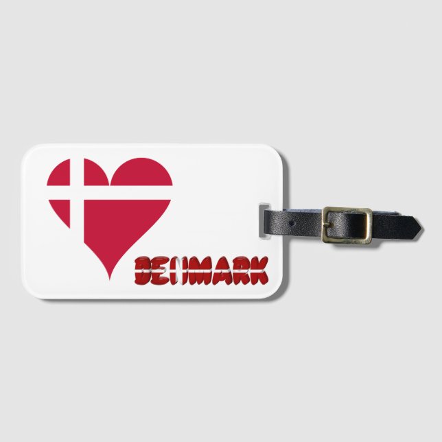 Danish heart luggage tag (Front Horizontal)