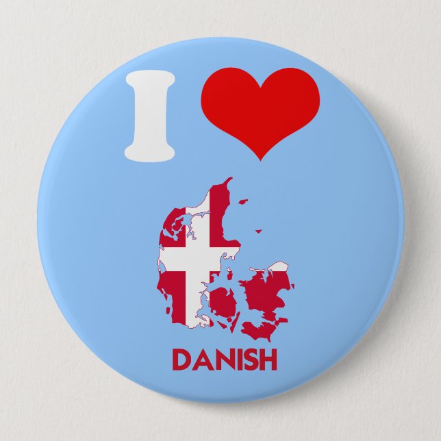 DANISH MAP 10 CM ROUND BADGE (Front)
