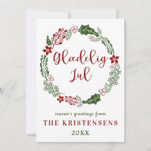 Danish Merry Christmas, Custom Holiday Card