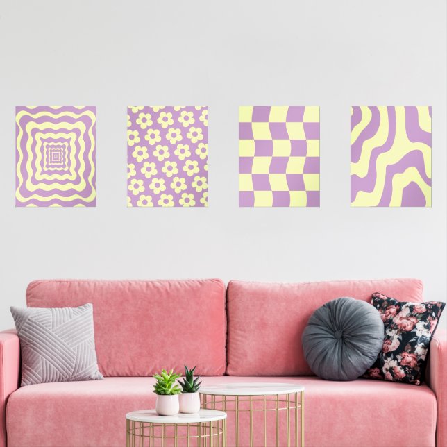 Danish Pastel Abstract Yellow Purple  (Livingroom)
