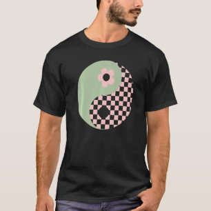 Danish Pastel Aesthetic Ying Yang Flower Yin Yang T-Shirt