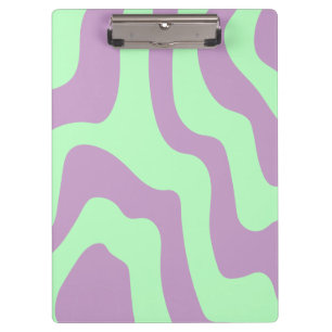 Danish Pastel Purple Green Abstract Wavy Lines Clipboard