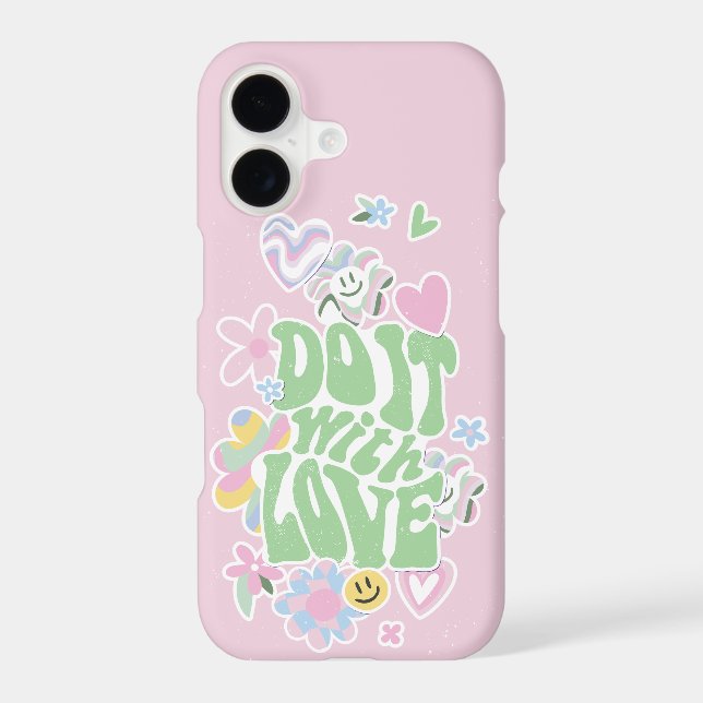 DANISH PASTEL RETRO DO IT WITH LOVE iPhone CASE (Back)