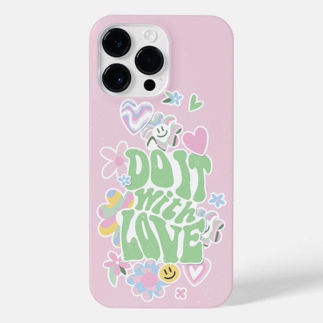 DANISH PASTEL RETRO DO IT WITH LOVE iPhone CASE (Back)