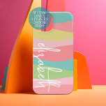 Danish Pastels Line Art Curves - Huge Signature Samsung Galaxy Case<br><div class="desc">Neutral pink and coral colours with a huge handwriting font for your name or other text. 

If your art still needs to be adjusted,  click on the Customise This button. This will take you to a design area where you can move things around and even change fonts or colour.</div>