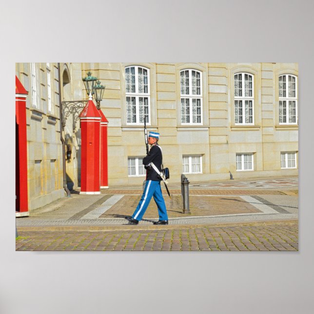 Danish Royal Life Guard on Patrol, Copenhagen Poster (Front)