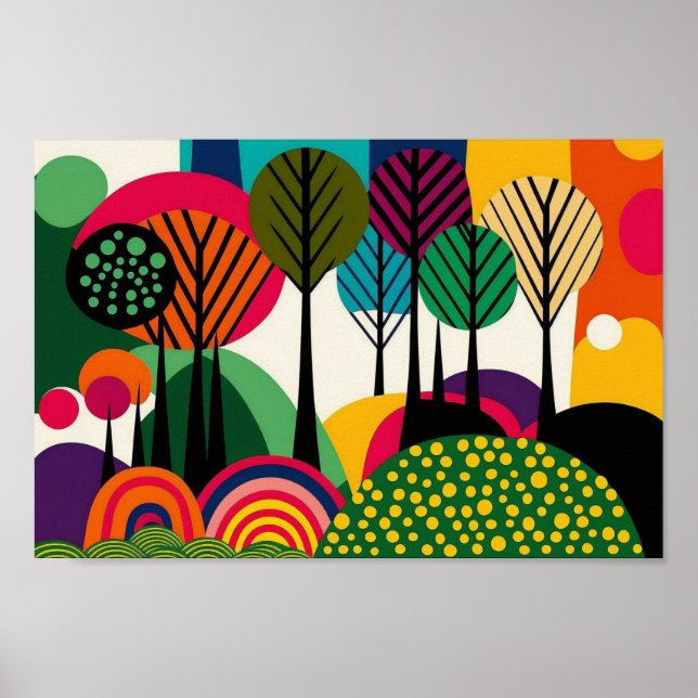 Danish Scandinavian Minimalist Modern Floral Art Poster (Front)