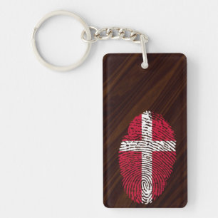 Danish touch fingerprint flag key ring