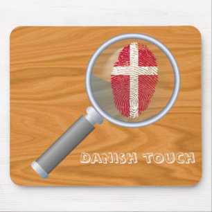 Danish touch fingerprint flag mouse pad