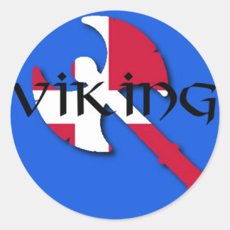 Danish viking axe classic round sticker