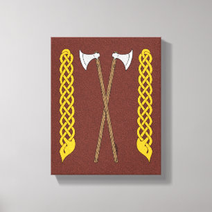 Danish/Viking Axes Crossed with Plaitwork Canvas Print