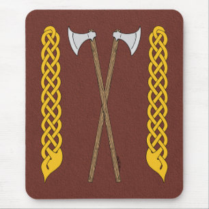Danish/Viking Axes Crossed with Plaitwork Mouse Pad