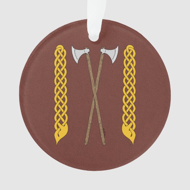 Danish/Viking Axes Crossed with Plaitwork Ornament (Front)
