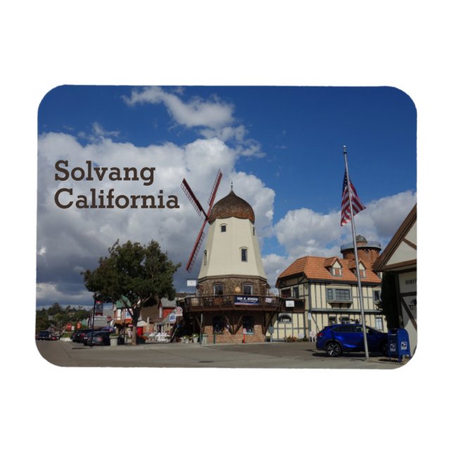 Danish Windmill Solvang California Souvenir Magnet (Horizontal)