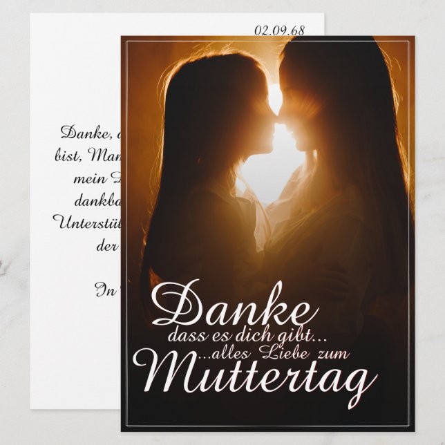 Danke, dass es dich gibt - Muttertag (Front/Back)
