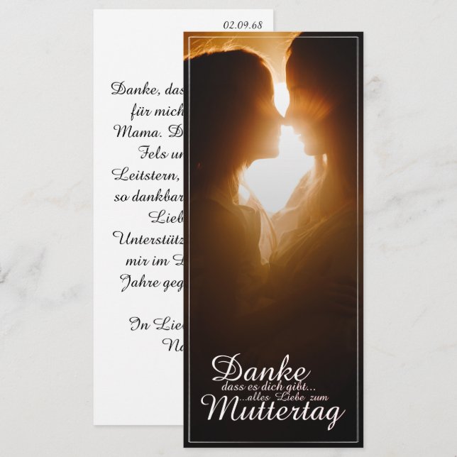 Danke, dass es dich gibt - Muttertag (Front/Back)