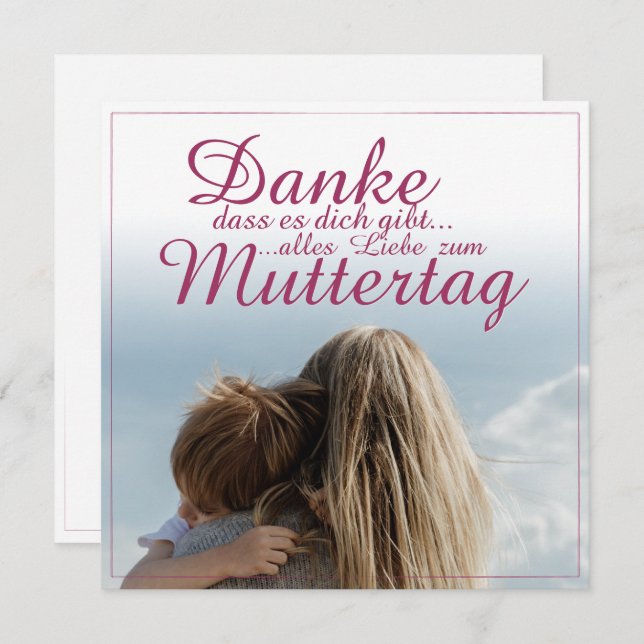 Danke, dass es dich gibt, Muttertag, Mutter & Kind (Front/Back)