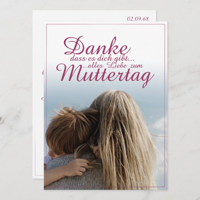Danke, dass es dich gibt, Muttertag, Mutter & Kind (Front/Back)