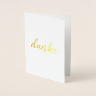 Danke German Thank You Brush Script Elegant Foil Card