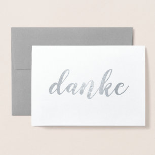 Danke German Thank You Elegant Brush Script Foil Card