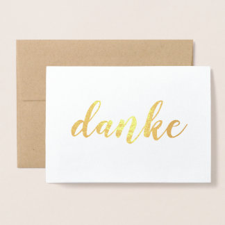 Danke German Thank You Elegant Brush Script Foil Card