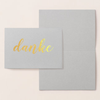 Danke German Thank You Elegant Brush Script Foil Card