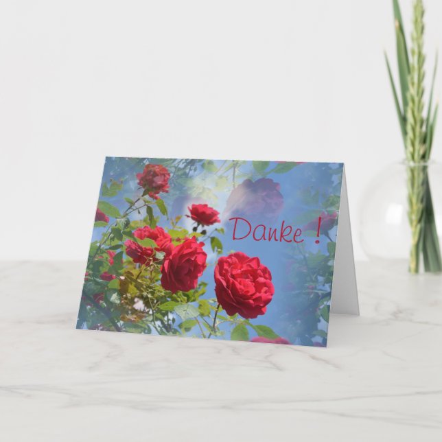 Danke mit roten Rosen Card (Front)