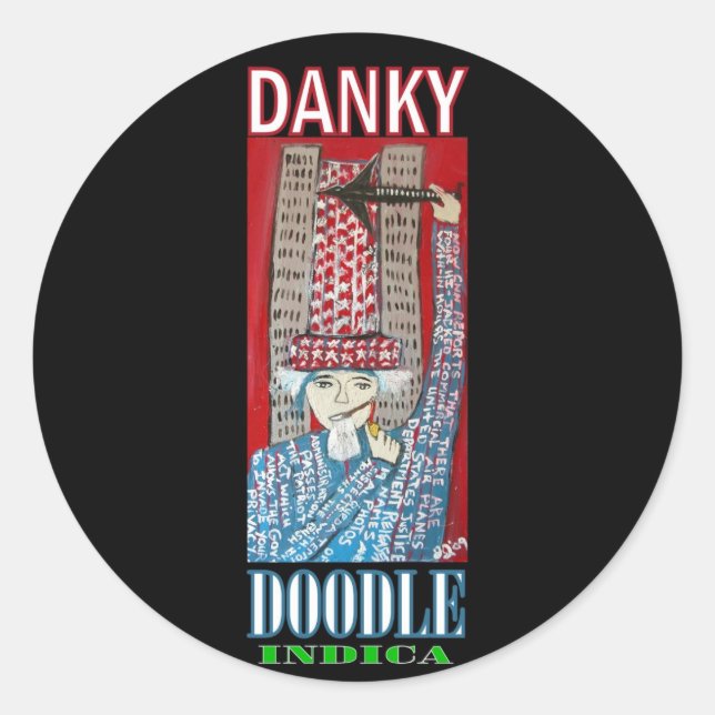 DANKY DOODLE INDICA CLASSIC ROUND STICKER (Front)