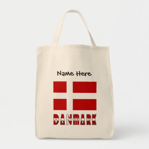 Danmark and Danish Flag Personalised Tote Bag