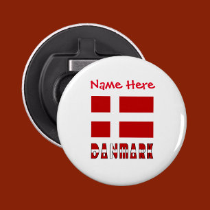 Danmark Dannebrog Red Personalisation Bottle Opener