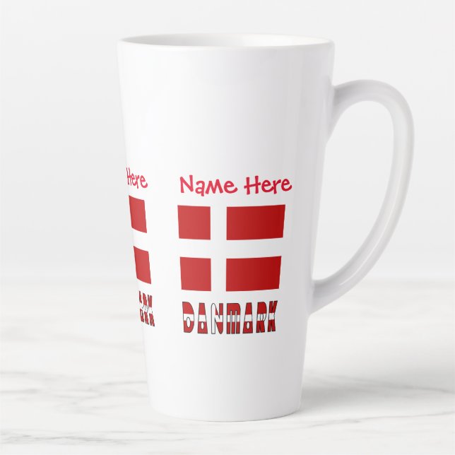 Danmark Dannebrog Red Personalisation  Latte Mug (Right)