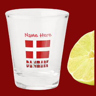 Danmark Dannebrog Red Personalisation Shot Glass