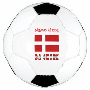 Danmark Dannebrog Red Personalised Name Soccer Ball