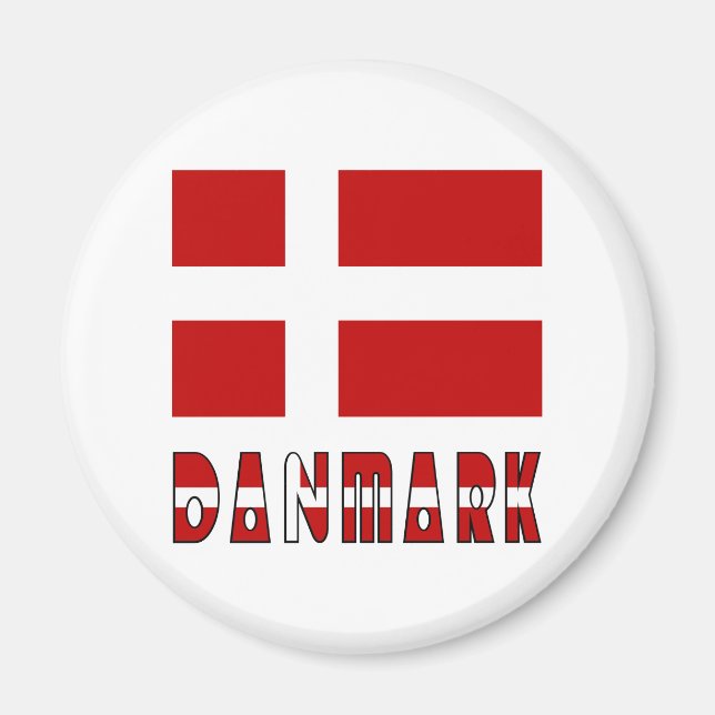 Danmark Flag & Word CC Magnet (Front)