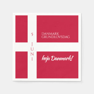 Danmark Grundlovsdag Danish National Day Flag Napkin