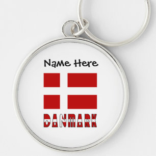 Danmark og Dannebrog Personalised Key Ring