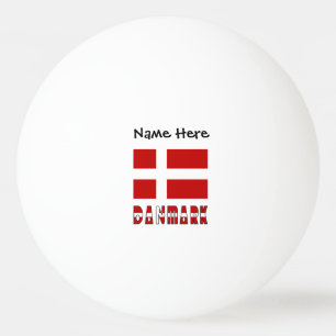 Danmark og Dannebrog Personalised Ping Pong Ball