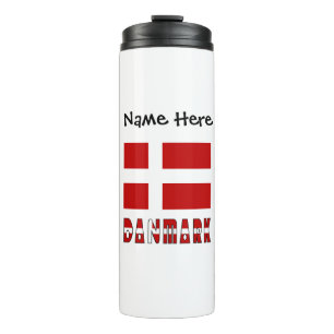 Danmark og Dannebrog Personalised Thermal Tumbler